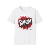 ⚔️🌸🔥 BANZAI Blanco/Rojo (Frente) + Bonsái Upppsss! (Espalda)