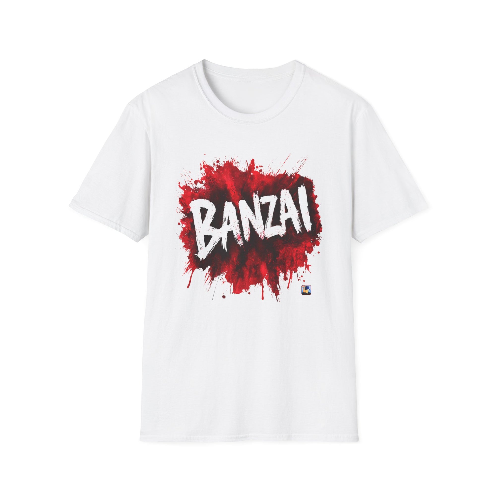 ⚔️🌸🔥 BANZAI Blanco/Rojo (Frente) + Bonsái Upppsss! (Espalda)