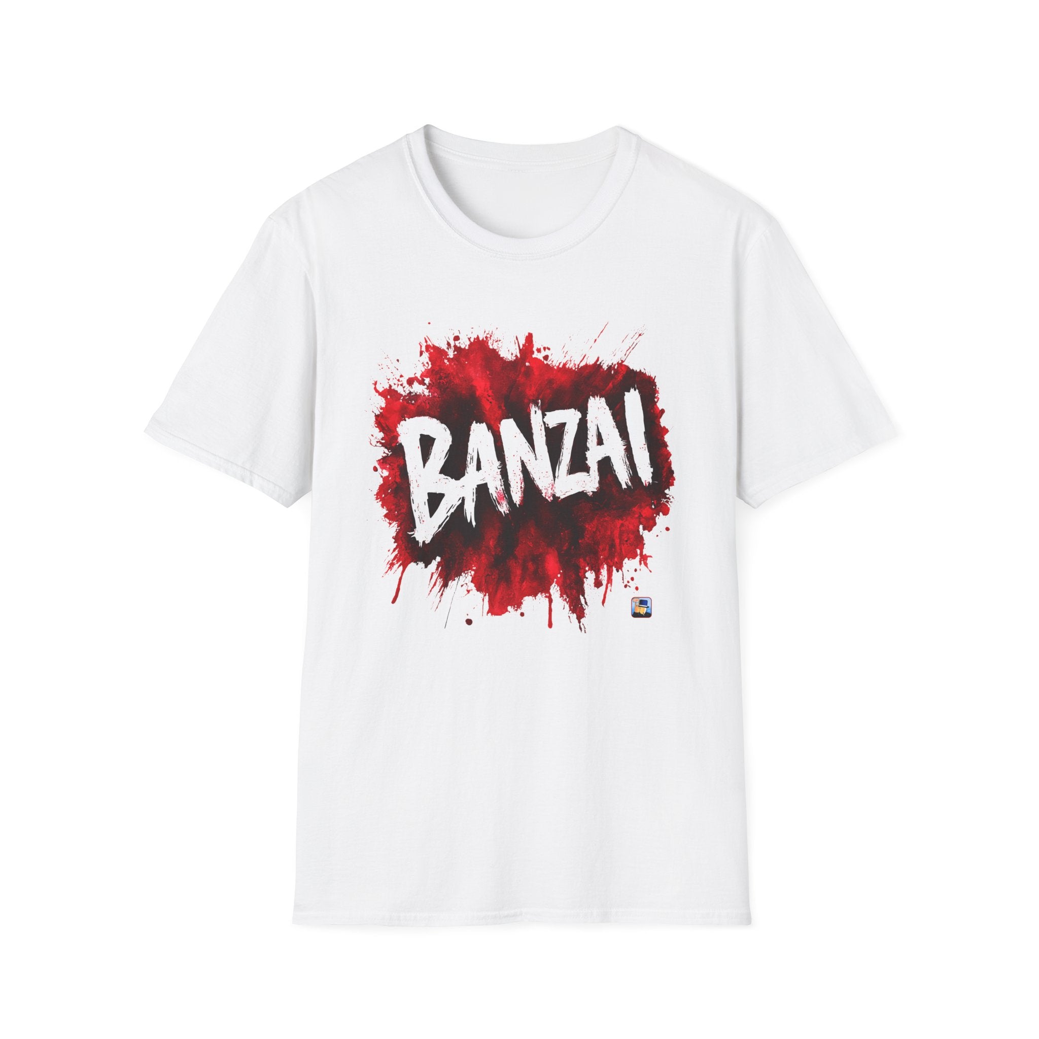 ⚔️🌸🔥 BANZAI Blanco/Rojo (Frente) + Bonsái Upppsss! (Espalda)