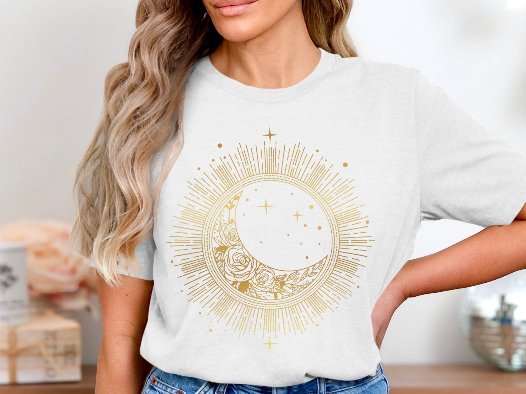 🌙☀️✨ Crescent moon and sunburst