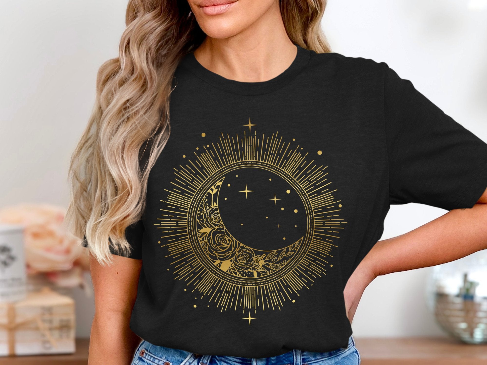 🌙☀️✨ Crescent moon and sunburst
