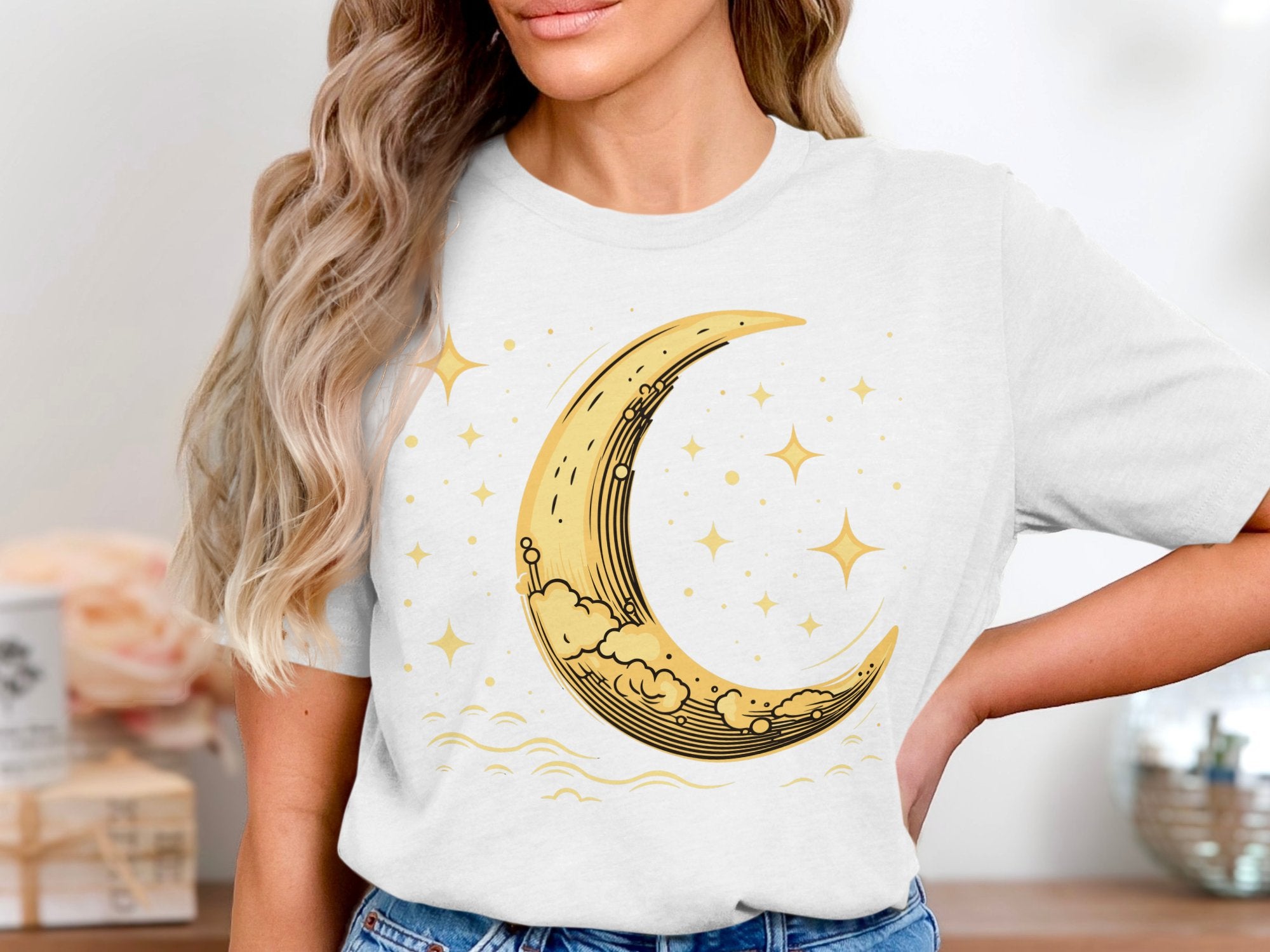 🌙⭐✨ Crescent moon and stars design