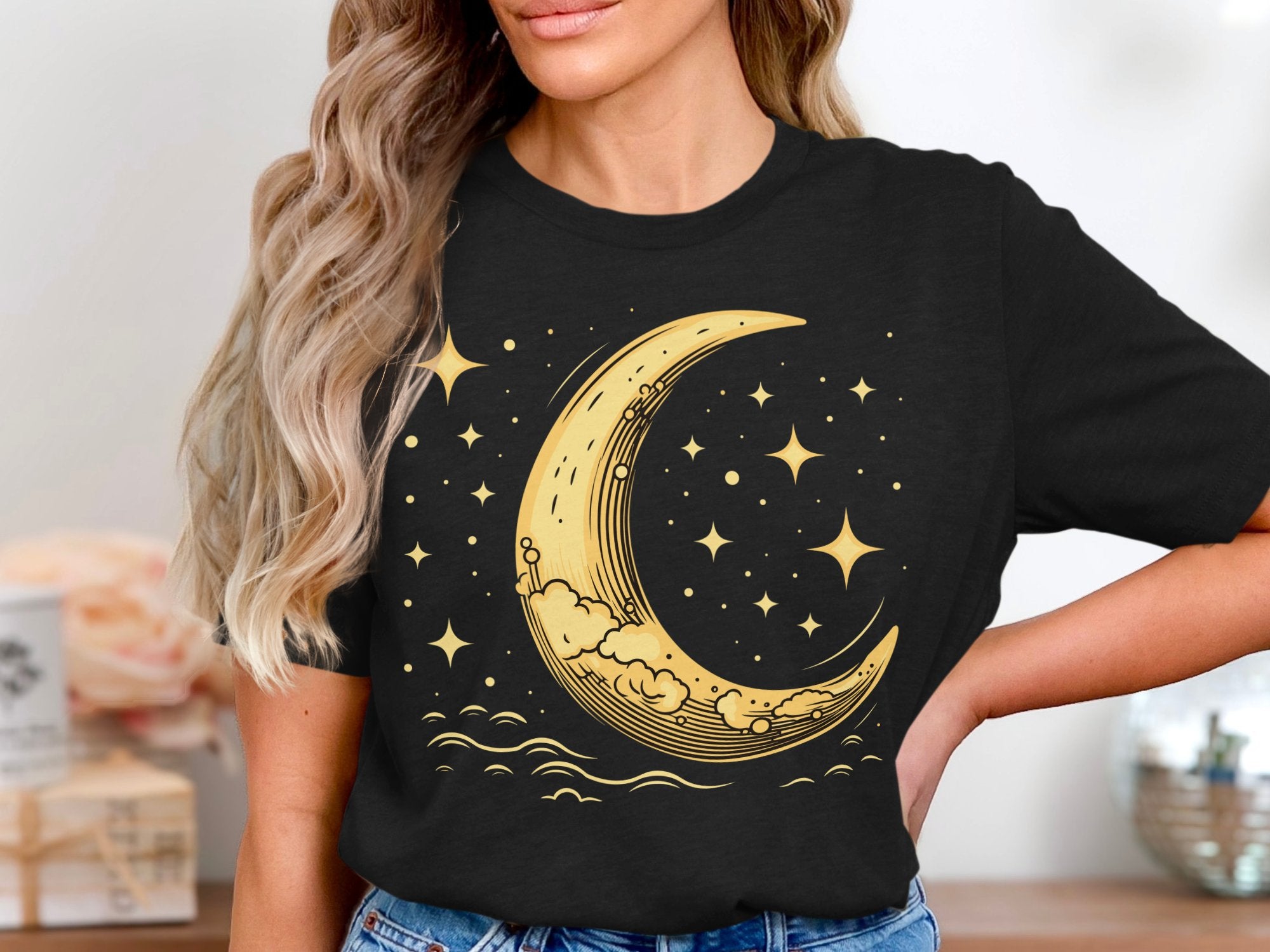 🌙⭐✨ Crescent moon and stars design