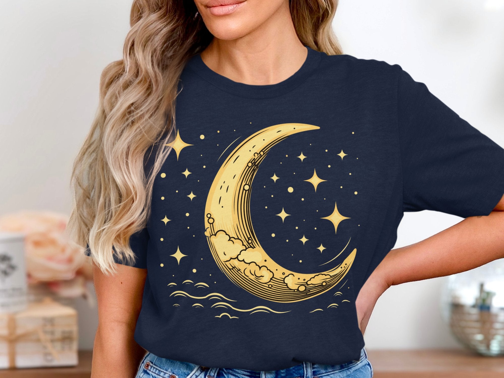 🌙⭐✨ Crescent moon and stars design