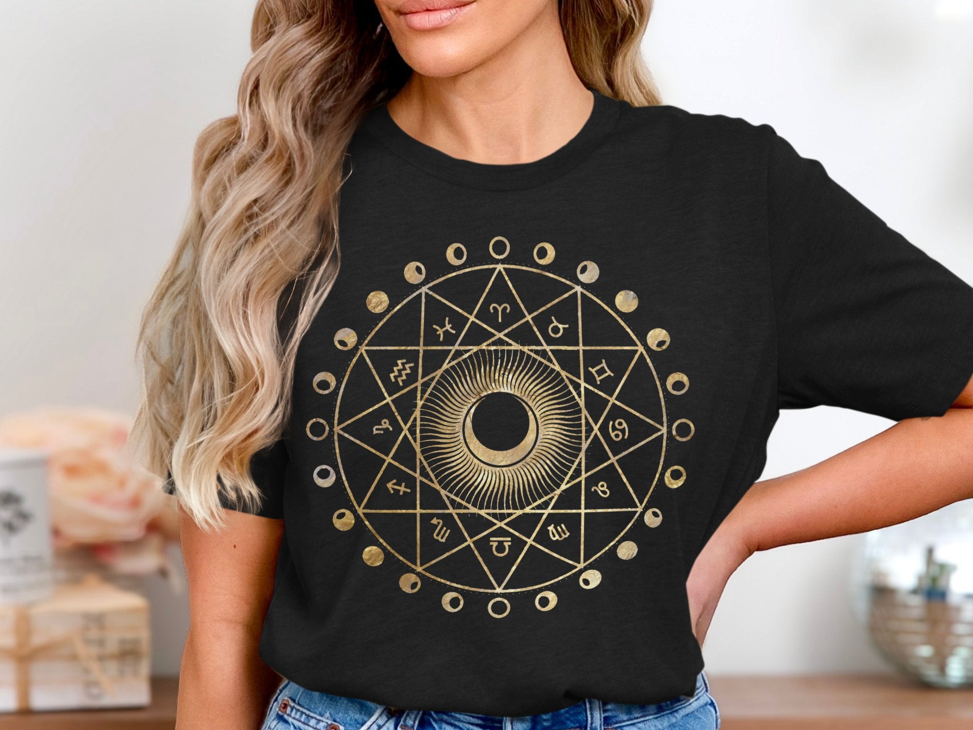 🌙🔯✨ Intricate zodiac and moon phases