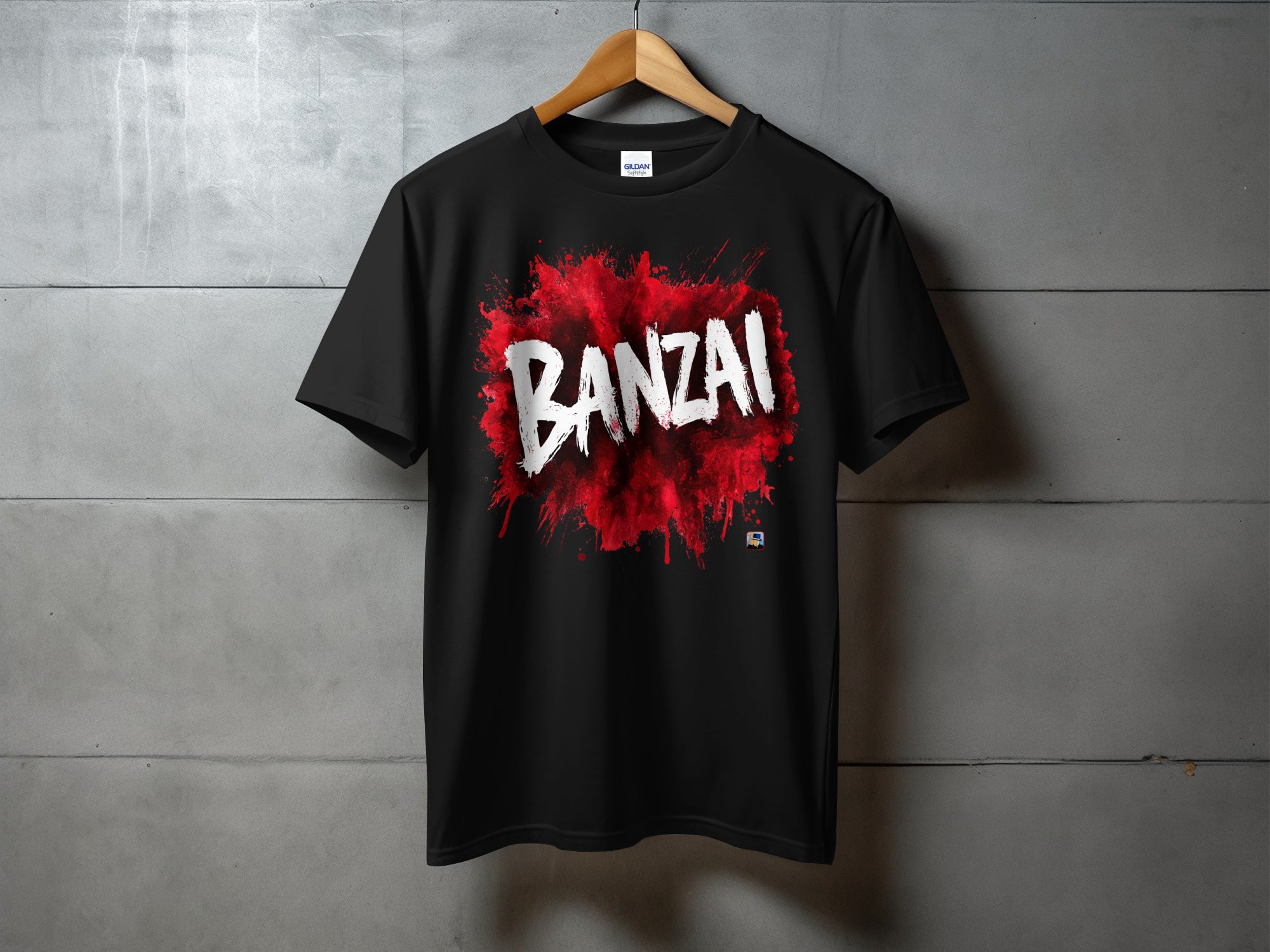 ⚔️🌸🔥 BANZAI Blanco/Rojo (Frente) + Bonsái Upppsss! (Espalda)