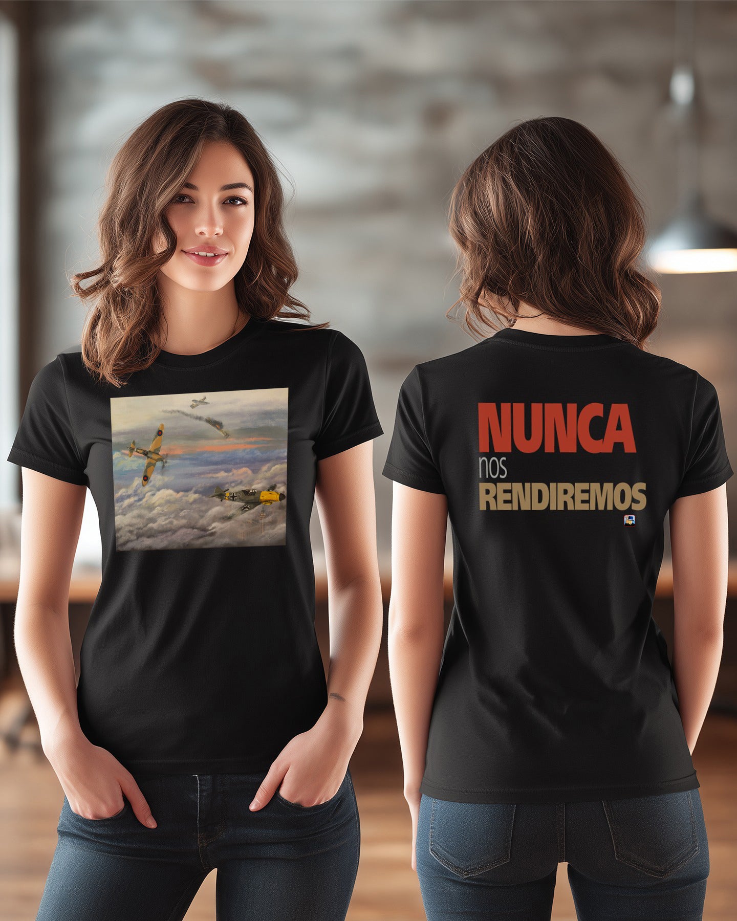 ✈️🌥️🔥 Pinturas WWII: Batalla de Inglaterra (Frente) + Nunca nos rendiremos (Espalda)