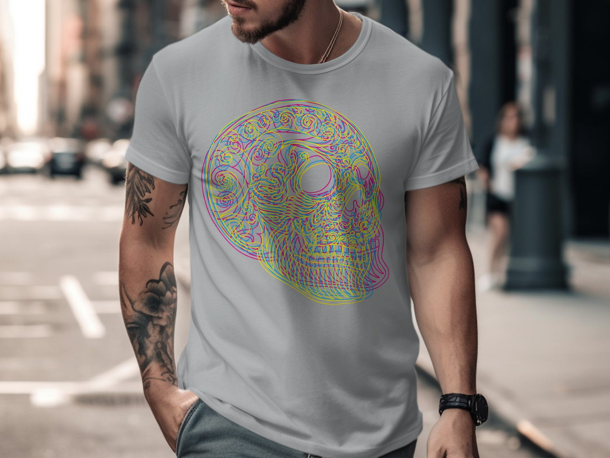 ☠️🌈🌀 Hypnotic blast of color skull