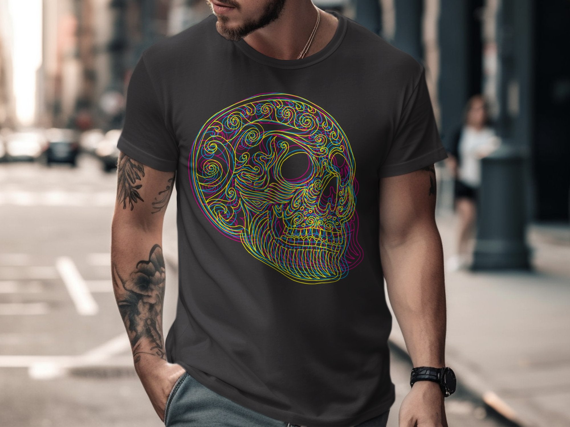 ☠️🌈🌀 Hypnotic blast of color skull
