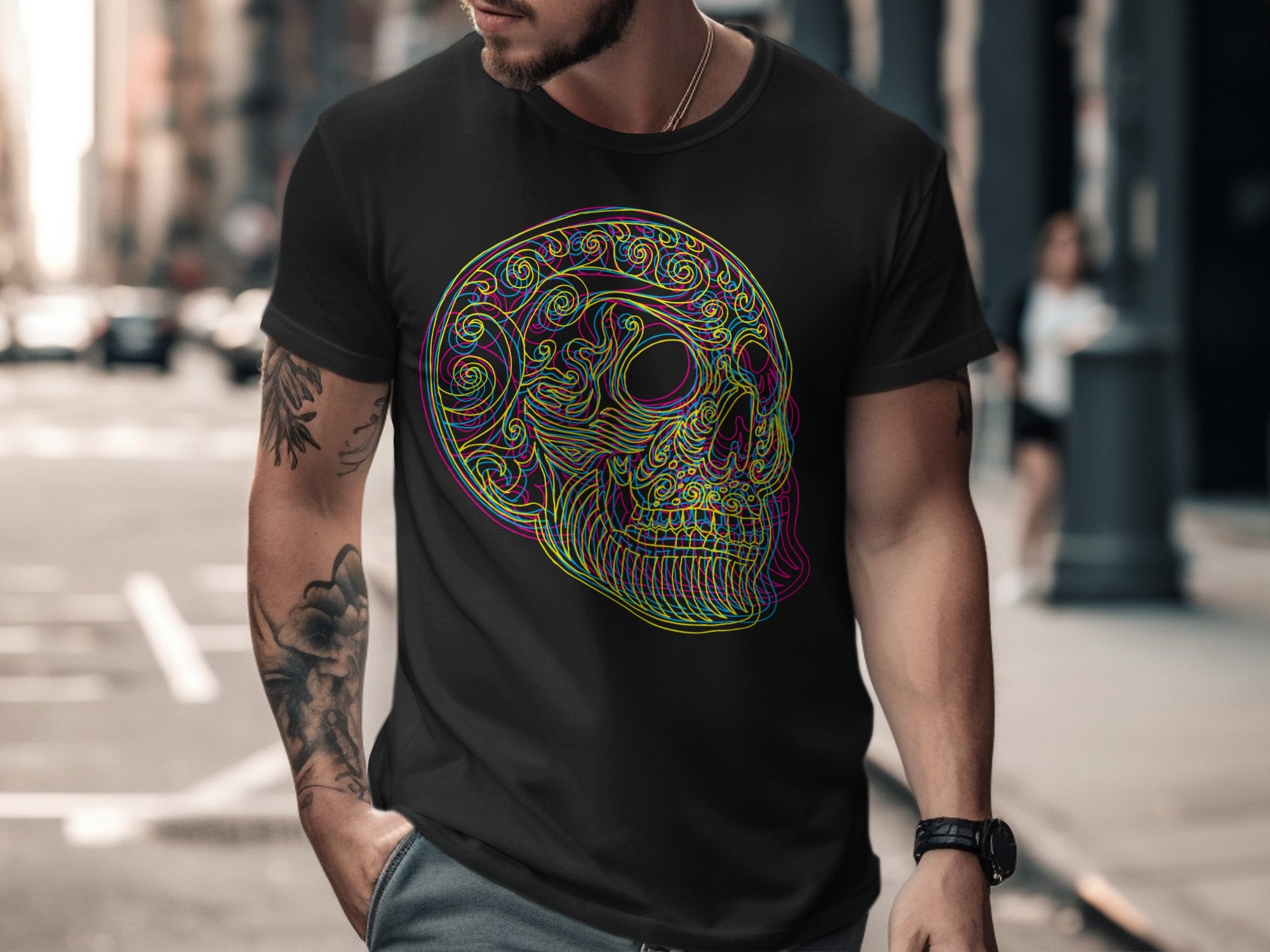 ☠️🌈🌀 Hypnotic blast of color skull