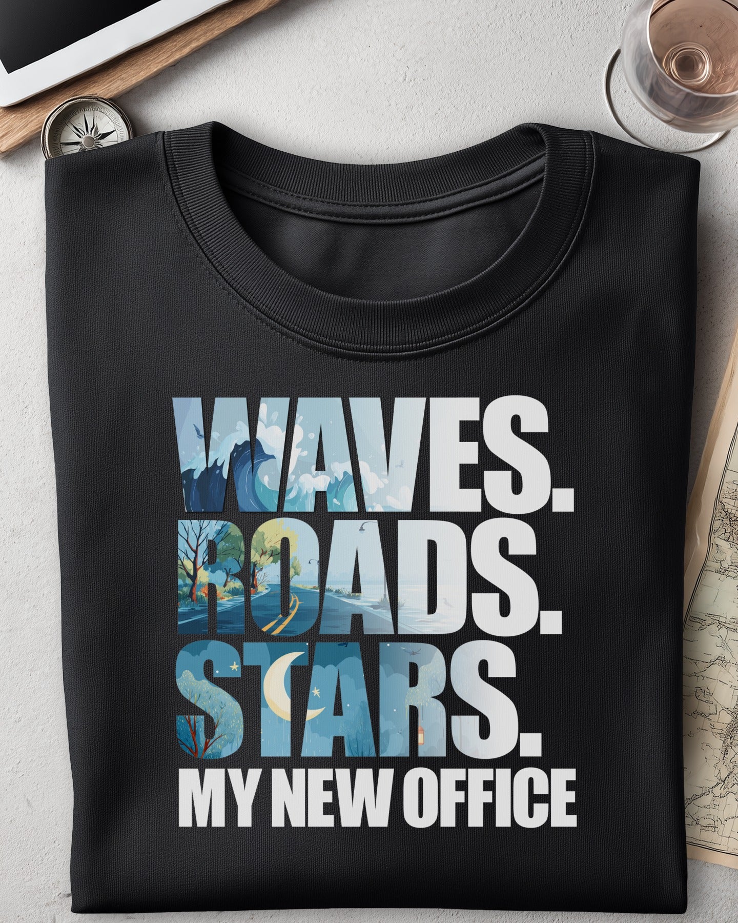 🌊🛣️⭐ My New Office Waves Roads Stars