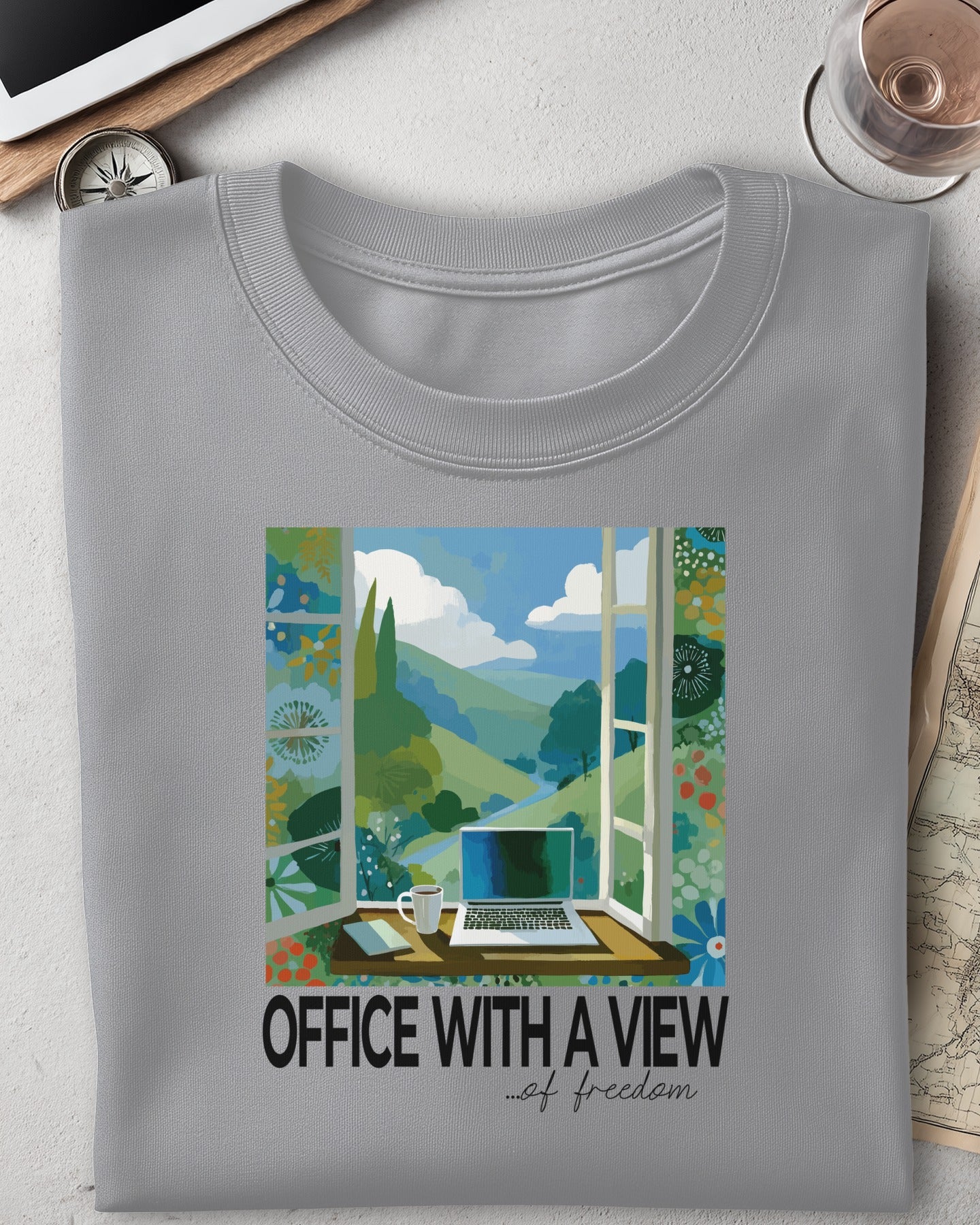 🌼💻🌍 Office With a View of Freedom
